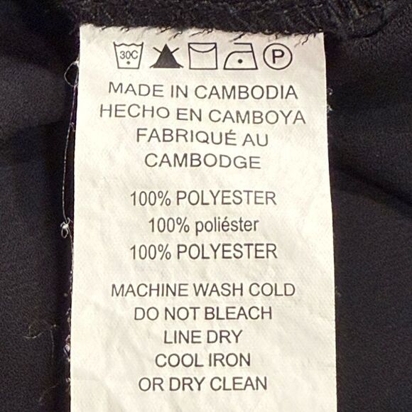 MICHAEL Michael Kors Black Semi Sheer Collared Gold Half Zip Sleeveless Blouse - Picture 14 of 14